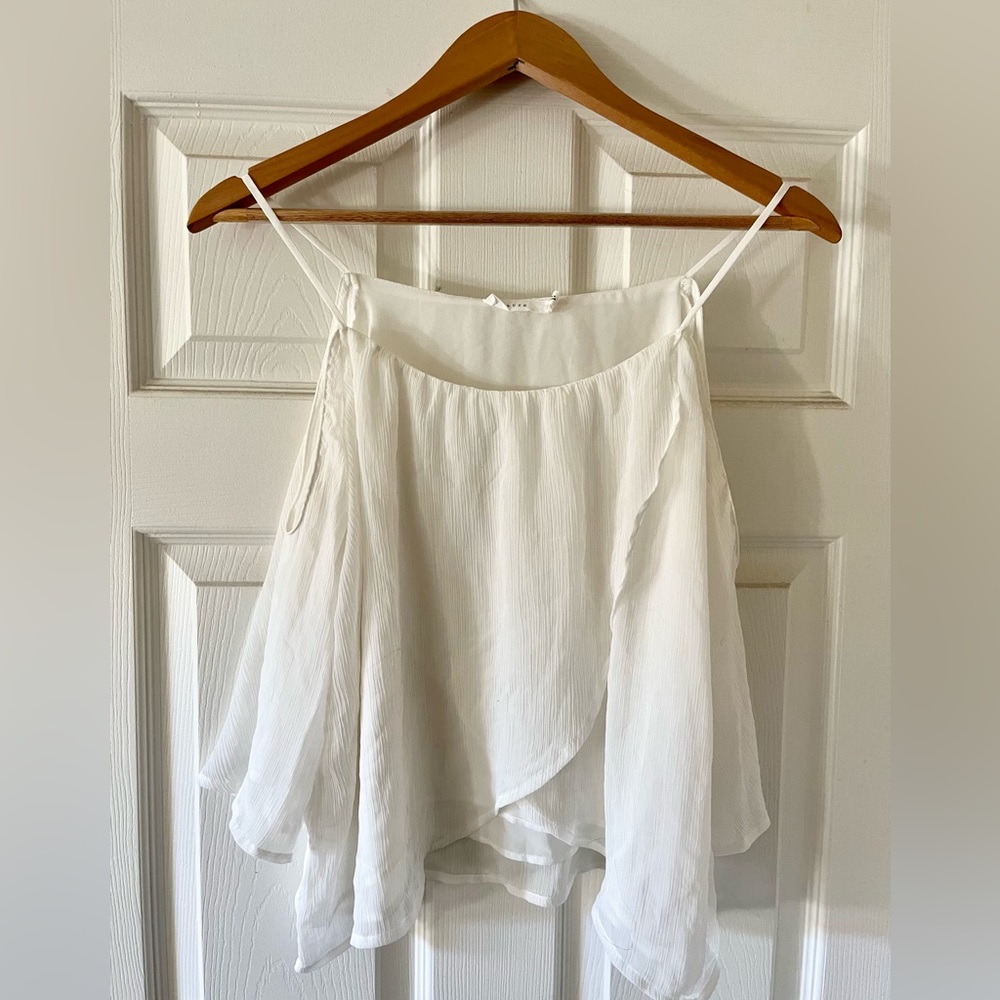 Lush Cold Shoulder White Top